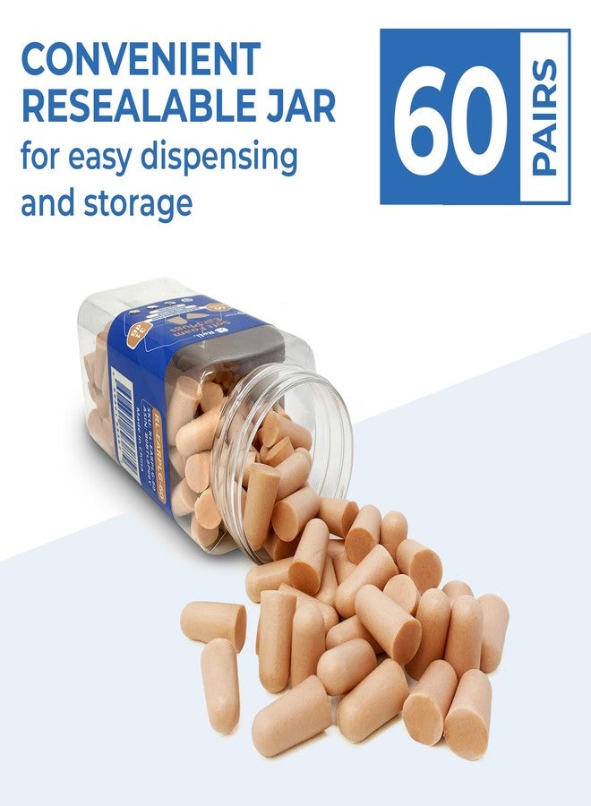 Reli. Foam Ear Plugs (60 Pairs) 31 dB NRR | Disposable Foam Ear Plugs for Sleeping Noise Cancelling | Blocks Loud Snoring, Concerts, Travel, Noise Reduction (Peach) - Image 2